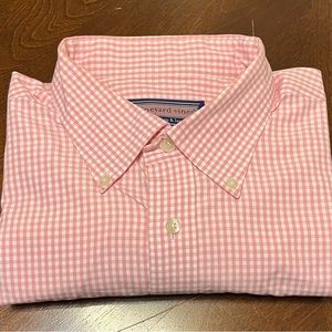 Vineyard Vines Shep Ian Murray Shirt Long Sleeve Button Up Pink Plaid XL Cotton.